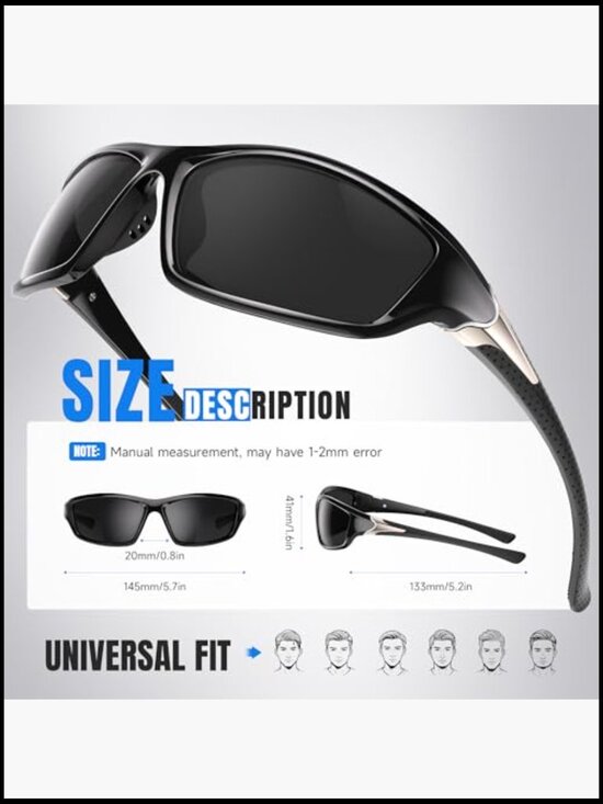 Polarized Sports Sunglasses with UV Protection for Cycling Fishing Driving